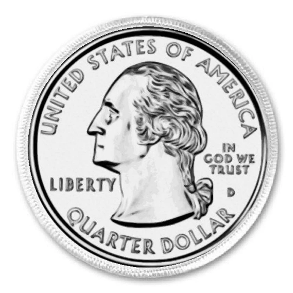 Cuarto - 3" Coser/Planchar en Parche Moneda Coleccionista Dinero Moneda Regalo Regalo Foto 1 de 1