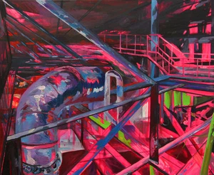 ORIGINAL KALIYA KALACHEVA Happily Abandoned II Abstract Urban Landscape PAINTING - Picture 1 of 1
