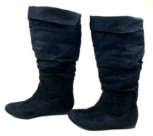 black suede boots flat