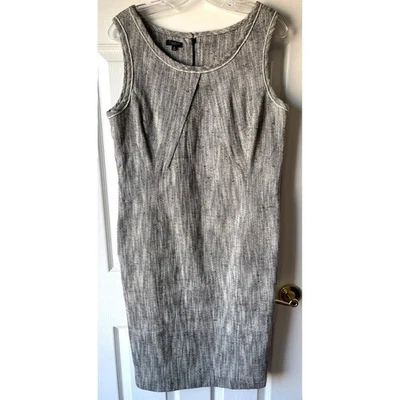 Talbots Dress 12 Linen Blend Sheath Career Classic Woven Sleeveless Office Zip - Image 1 of 4