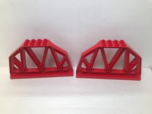 2  Lego Duplo Support Red Girder Bridge Pillar Train Track 3774 9212 51559 - Picture 1 of 1