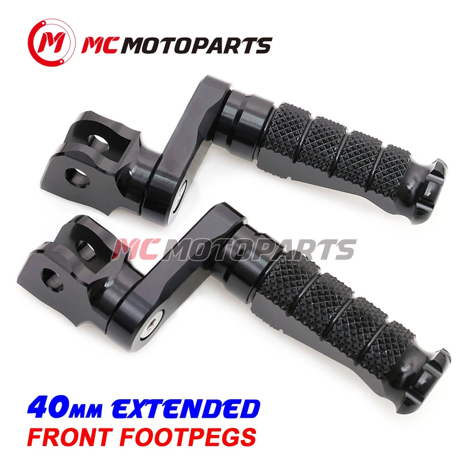 For Yamaha VMAX 1200 85-07 06 05 04 03 MCCP 40mm Extended BLACK Front Foot Pegs Foto 1 de 4