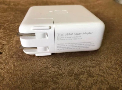 Genuine OEM 61W USB C Adapter Charger for Apple MacBook PRO 13"A1718 + Cable NEW - Image 1 of 4