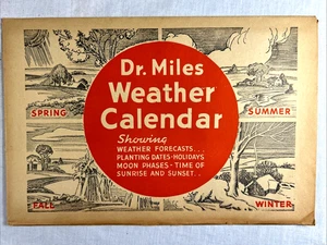DR. MILES 1939 WEATHER CALENDAR with WIND CHART in ORIGINAL ENVELOPE - Picture 1 of 9