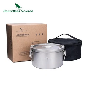 2L Ultralight Camping Titanium Pot Outdoor Cookware Cooker for Rice and Soup - Picture 1 of 24