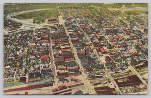 Postal de lino vintage Airview de Muncie Indiana Curteich años 30 - Imagen 1 de 2