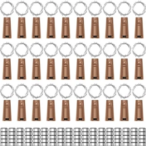 Versatile Cork Bottle Lights 30pk - 6.6ft Copper Wire, Warm White, 90 Batteries - Picture 1 of 10