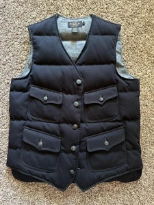 Ralph Lauren RRL wool cotton Brass Anker button Down puffer Dress vest Medium - Picture 1 of 9