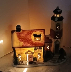 Dickens Collectable  Rock Harbor Lighthouse Towne Series Village Vtg 1996 - Picture 1 of 6