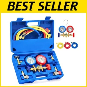 Professional AC Gauge Set for R134a & R12 - Antishock & Accurate Calibration - Picture 1 of 9