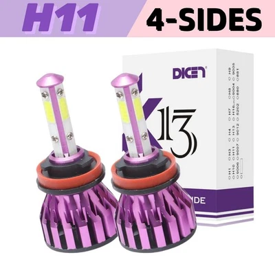 H11 LED Headlight Bulbs Low Beam Super Bright Cool White High Low Beam 6000K NEW - Image 1 of 4