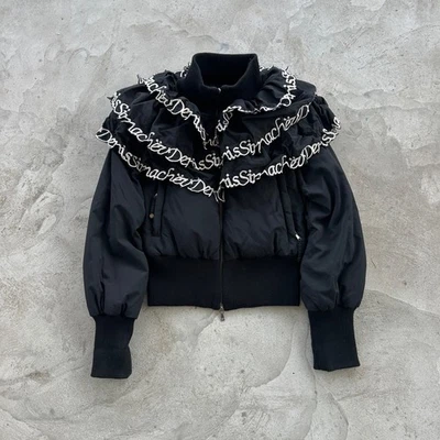 Vintage Denis Simachev Cropped Puffer Jacket Lush Neck Womens Size L - Image 1 of 4