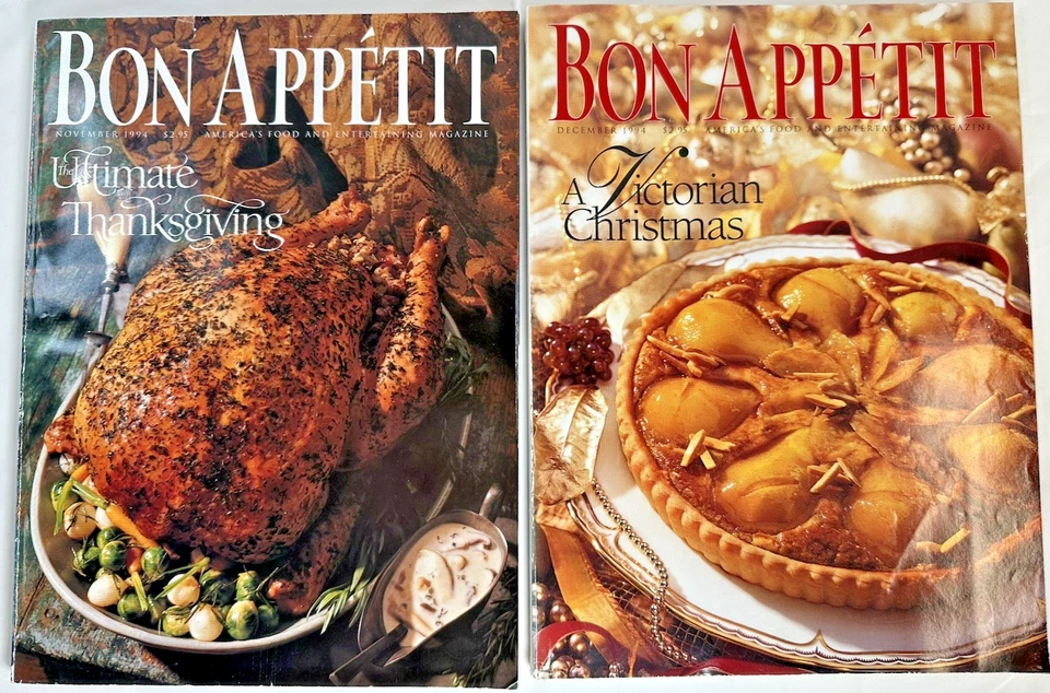 VTG Bon Appetit Magazine Thanksgiving Christmas Holiday November December 1994 - Image 1 of 3
