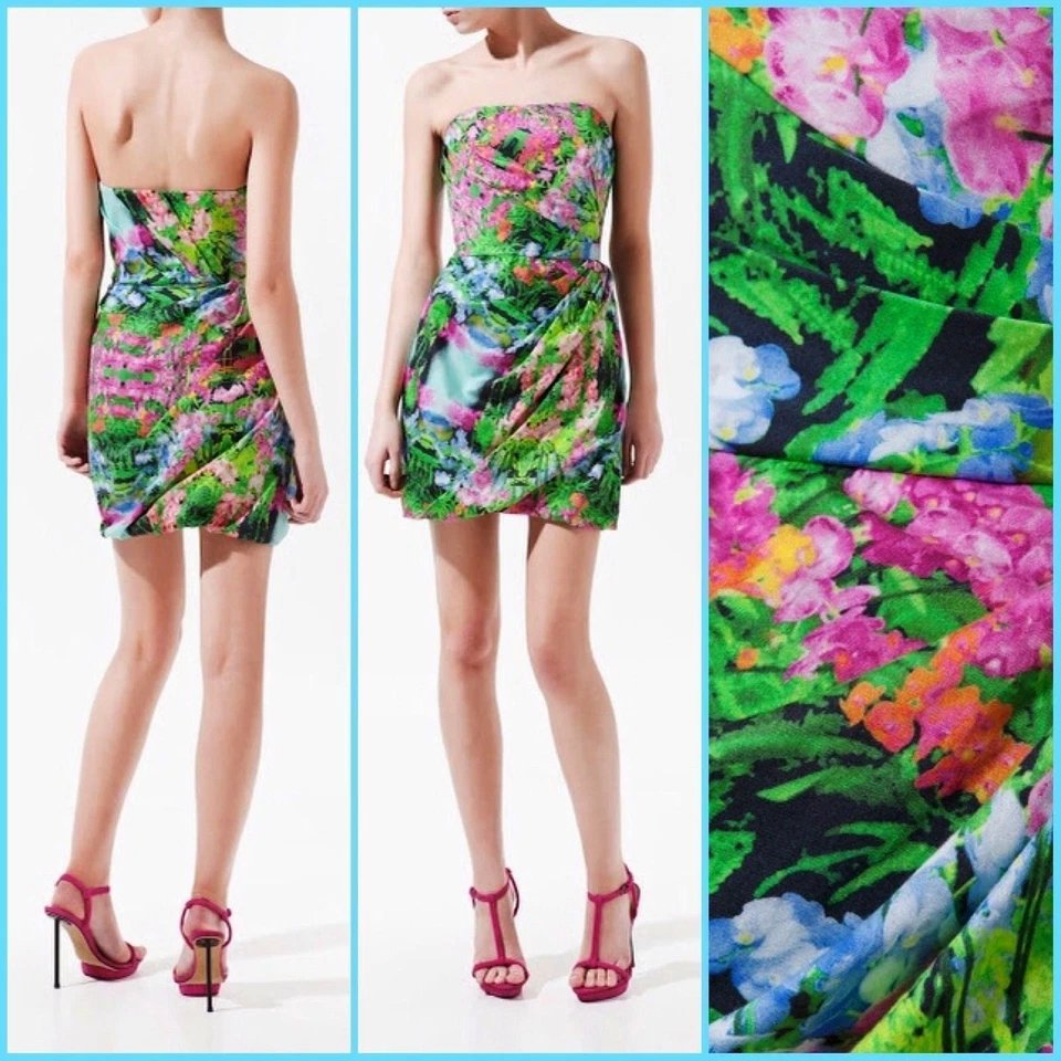 ZARA Black Eyelet Contrast Embroidery Adj. Strap Pocket Midi Dress S M3020