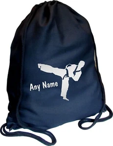 Kickboxer Personalizado NEGRO Niños ALGODÓN Niños Escolar Deportes Gimnasio Bolso PE, Navidad - Imagen 1 de 11