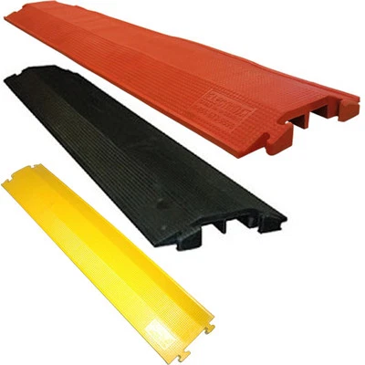 ELECTRIDUCT Medium Sized Rubber Drop Over Cable Cover - 48" Length - Black, Yellow, Orange