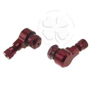 2x Valve Cap Red Cover Tire GSXR 600 750 Ninja R1 R6 Stem EzFill 90 Degree CNC - Picture 1 of 2