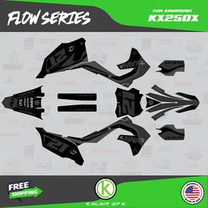 Graphics Decal Kit for Kawasaki KX250X 2021 2022 2023 2024 Flow  - Gray - Imagen 1 de 6