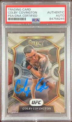 Colby Covington autographed 2021 Panini Select card #30 UFC PSA Encapsulated - Image 1 of 3