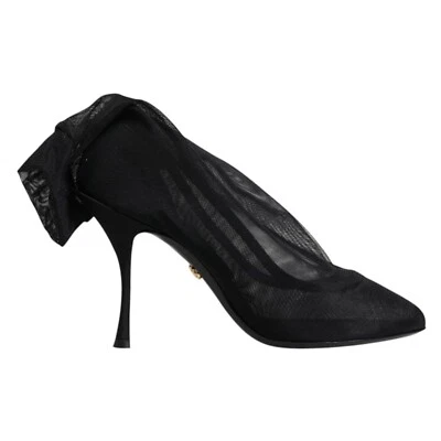 DOLCE & GABBANA Shoes Black Silk Stretch Mesh Sock Boots EU38 / US7.5 RRP 900usd - Image 1 of 4