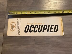 VINTAGE CONTINENTAL AIRLINES SEAT OCCUPIED / BLOCKED CARD LAMINATED SIGN CARD