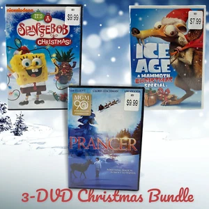 3-PACK Ice Age, Prancer, Spongebob Christmas Holiday DVD Bundle Family SEALED - Picture 1 of 11