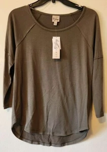 Como Vintage Women's 3/4 - Sleeve French Terry Crew Neck Pullover Tunic Shirt SM - Picture 1 of 5