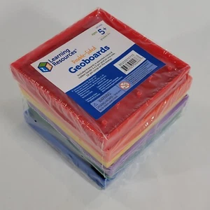 Learning Resources 5" Double-Sided Assorted Geoboard Rubber Band Shapes Set of 6 - Picture 1 of 3