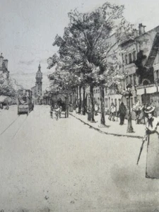 Eugène BÉJOT (1867-1931) GRAVURE ORIGINALE AVENUE ORLEANS PARIS IMPRESSIONNISME - Imagen 1 de 5