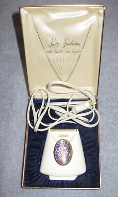 Estuche de afeitadora eléctrica vintage Lady Sunbeam para mujer con cable luz incorporada funciona Foto 1 de 4