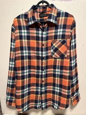 Activa Sports Inc оранжевый/темно-синий/желтый/зеленый/белый клетку фланелевая рубашка L - Изображение 1 из 2