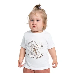 Fueled by Milk and the Holy Spirit Baby Short Sleeve T-Shirt - Picture 1 of 17
