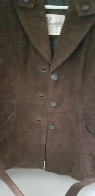 BERMANS Women’s Vintage Suede Jacket Coat (Large) Size 12 1980'S - Image 1 of 4