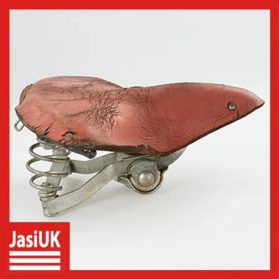 assento selim confortável suspensão mola bicicleta bicicleta bicicleta couro marrom antigo - Imagem 1 de 4