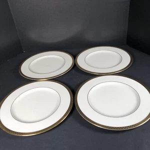 Lenox Haverford Hall Luncheon Plate 9 1/4" 24K Gold Encrusted Set Of 4 - Picture 1 of 7