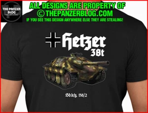 Hetzer Panzer 38t T-Shirt WWII German Tank Version 1 - Picture 1 of 49