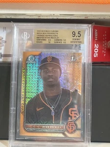 Bowman Chrome Ryan Reckley 1st Orange Mojo 2022/25 Mega Box Giants BGS 9,5 TG+ - Imagen 1 de 2