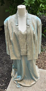 Mother of Bride Sz 22W Dress Set Jacket Gown 2 piece Plus Formal Davids Bridal - Picture 1 of 7