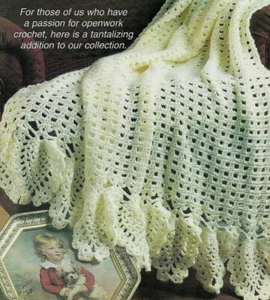 VINTAGE LACE AFGHAN HOME DECOR DIGEST SIZE CROCHET PATTERN INSTRUCTIONS - Picture 1 of 1