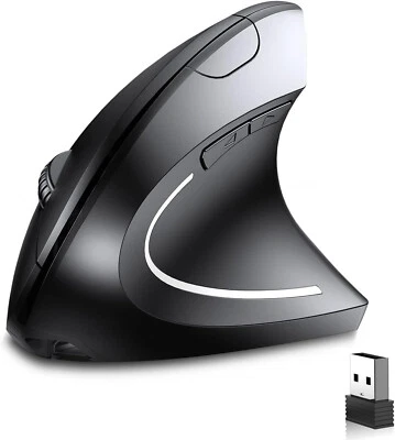 IDOR STORE Mouse Verticale Ergonomico Wireless Ricaricabile Senza Fili 5 Pulsanti X PC MAC