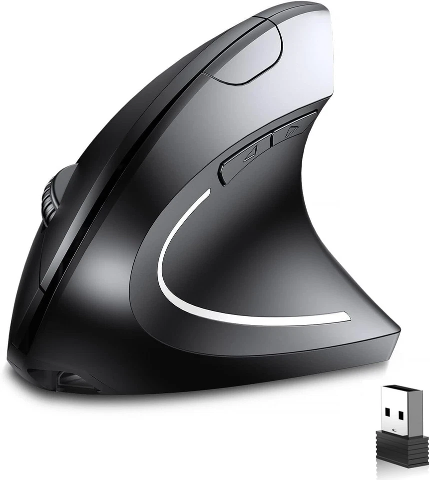 IDOR STORE Mouse Verticale Ergonomico Wireless Ricaricabile Senza Fili 5 Pulsanti X PC MAC