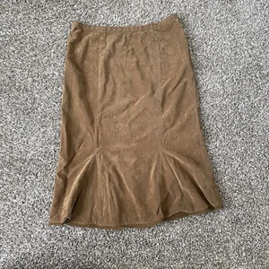 J. Jill Skirt Womens Size 6 Corduroy Flared Hem Midi Brown Casual Side Zip Y2K - Picture 1 of 5