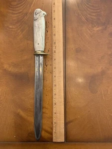 Antique Theater Made Ram Carved Military Bayonet - Picture 1 of 14