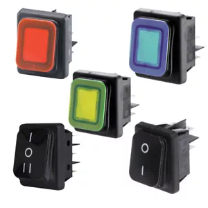 Maplin Wippschalter IP65 22 mm x 30 mm Ausschnitt - staub- und spritzwassergeschützt - Bild 1 von 8