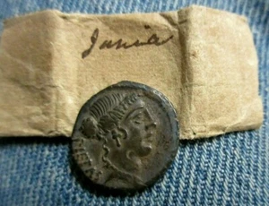 XTRA FEINE ALBINUS BRUTTI F, 19 mm ANTIKE RÖMISCHE SILBERMÜNZE 48 bc. NACHLASS # 160 - Bild 1 von 11
