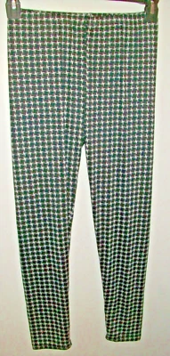 Black & White Capri Leggings BlackCheck Cotton/Poly Pull On Elastic Waist 26" - Image 1 of 2