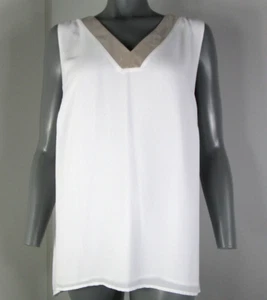 Table Eight: White & Champagne Chiffon Blouse-Size 18 - Picture 1 of 7