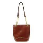 Bally Large Purse Bag Leather Gold Chain Strap Tote Clasp Closure Logo  Italy