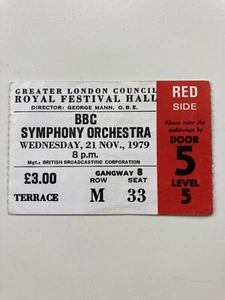 Vintage Ticket Royal Festival Hall BBC Symphony Orchestra 1979 - Bild 1 von 2