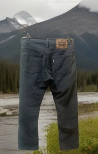 Levis 514 Vintage Gray Black Writing On Back Patch  Corduroy Pants Mens 30X30 - Picture 1 of 8